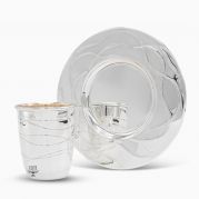 Linee Aggraziate Kiddush Cup and Coaster Set 