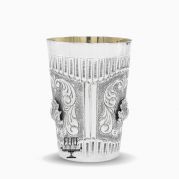 Chased kiddush cup set 