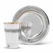 Filigree Kiddush Cup and Coaster Set