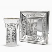 Square etched Kiddush Cup