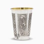 Sterling Silver Hadad Floral Kiddush Cup - Elite Sterling 