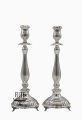 Contoured Mekushat shabbos candlesticks