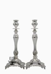 Contoured Mekushat shabbos candlesticks