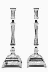 Dimond Cut Shabbos Candlesticks