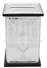 Wood and Silver Tzedakah (Charity) Box 1