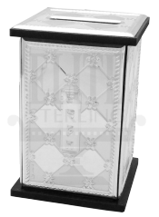 Wood and Silver Tzedakah (Charity) Box 2
