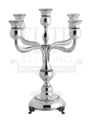 Filigree Silver Candelabra 5 Light