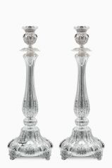 Solerno Mekushat Sterling Silver Shabbat Candlesticks | Elite Sterling