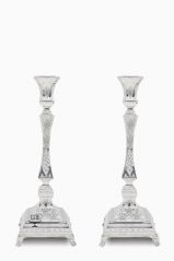 Diamond Cut Azure Square Candlesticks