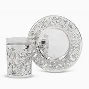 Glass & Silver Kiddush Cup Set