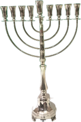 Smooth Italian Menorah (w/o jug)
