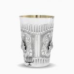 Chased kiddush cup set 